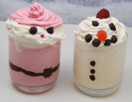Divertidos batidos de Papa Noel y Muñeco de nieve