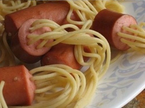 Receta original de salchichas con espaguetis 1 Receta original de salchichas con espaguetis 