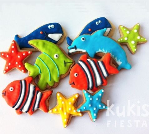 Cookies tipo acuario de peces de colores de Kukis Fiesta galletas peces Kukis Fiesta Cookies tipo acuario de peces de colores de Kukis Fiesta
