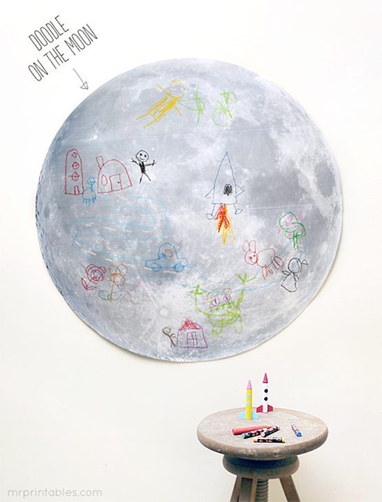 Dibujar en la Luna: manualidad con niños