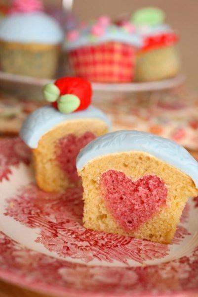 Un cupcake con corazón… ¡Qué lindo!