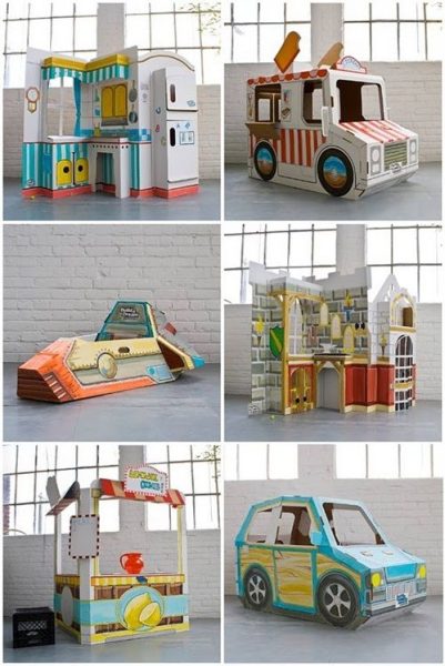 Bonitos diseños de juguetes en cartón reciclado