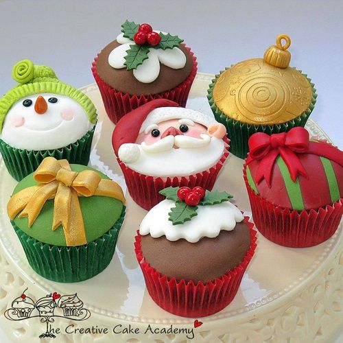 Ideas para decorar cupcakes de Navidad