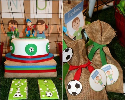 Cómo hacer bolsas de gominolas para cumpleaños infantiles - Part 6   Fiestas temáticas de fútbol, Cumpleanos infantiles, Ideas fiestas infantiles