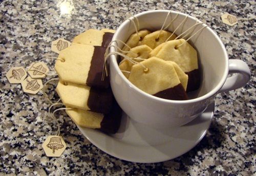 Cookies ideales en forma de bolsa de té para Tea Parties