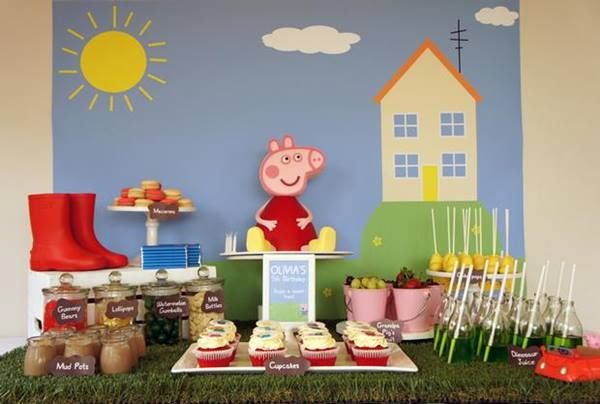 Impresionante fiesta temática para niños de Peppa Pig