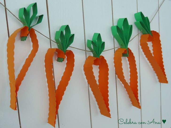 Guirnalda de Zanahorias para Pascua- Manualidades con NiÃ±os