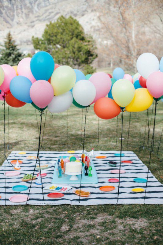 Fiesta baby shower con globos al aire libre Fiestas y Cumples