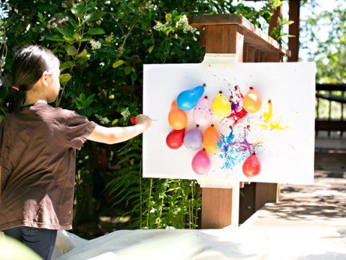 cuadro dardos globos pintura