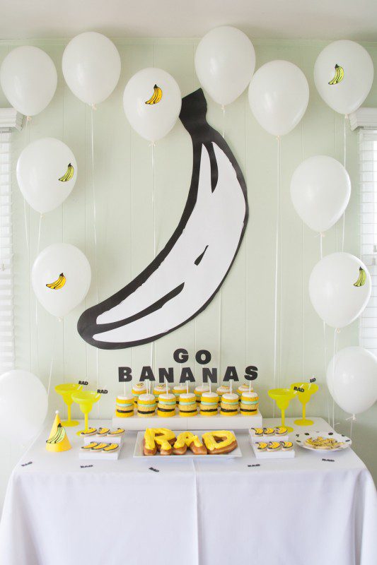 cumpleaños banana candy bar