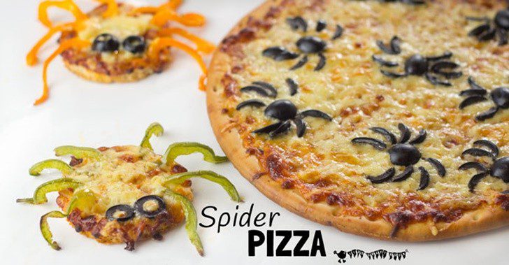 receta pizza para niños con forma de araña