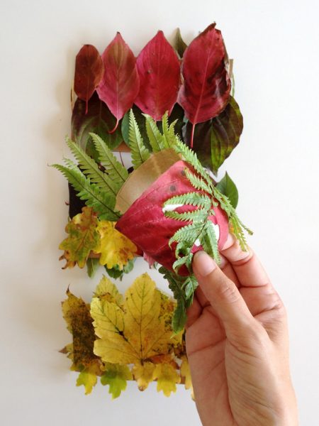 02 proyecto de otoño brazalete con hojas secas