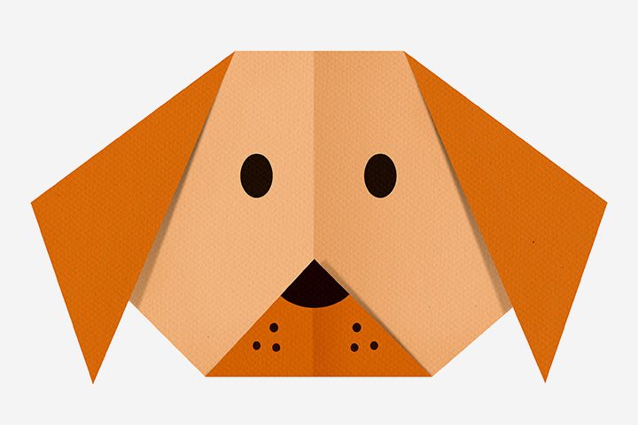figuras de origami para niños - perrito