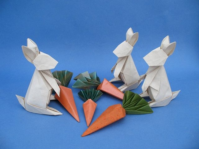 animales con papel origami niños convencion de conejitos