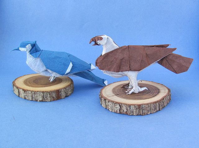 animales con papel origami niños pajaros