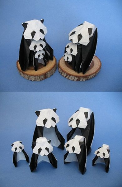 animales-con-papel-origami-niños-panda