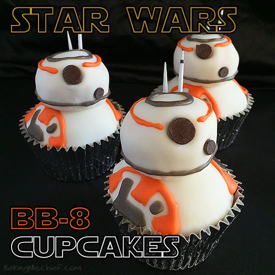 Receta de Cupcakes Originales. BB-8 de Star Wars.
