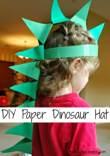 disfraz de dinosaurio de papel para niños