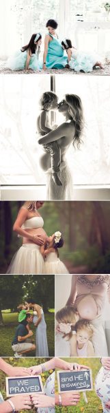 fotos inspiradoras para el embarazo con la familia e hijos pequeños