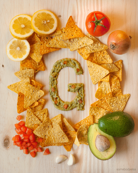 g - alfabeto de comida para niños