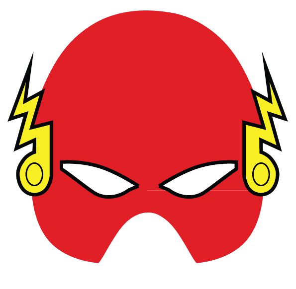 mascara de flash para fiesta de super heroes para niños