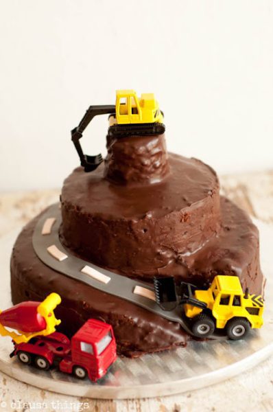 Tarta de Chocolate para Cumpleaños de la Construcción