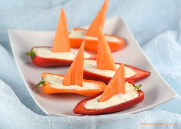 Ideas Creativas de Snacks. Pimientos y Zanahorias