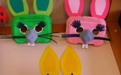 Caretas de Conejos con Materiales Reciclados