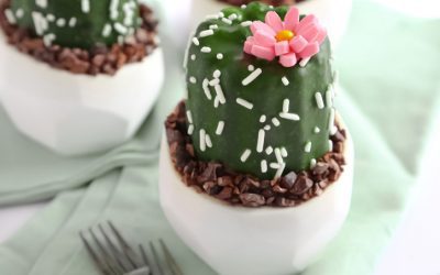 Cupcakes con forma de cactus para fiestas infantiles