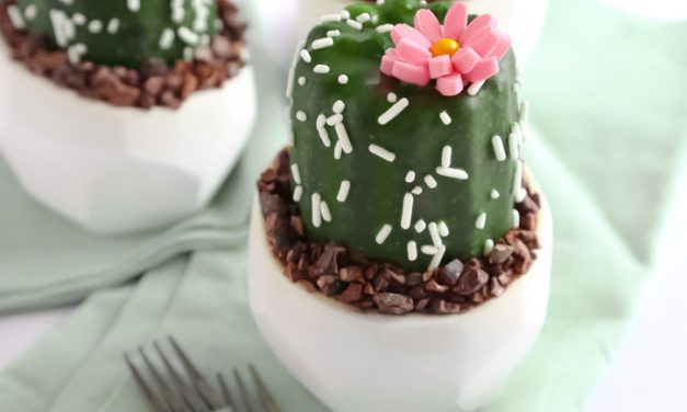 Cupcakes con forma de cactus para fiestas infantiles