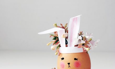 DIY de decoración: floreros de conejitos con cáscara de huevo
