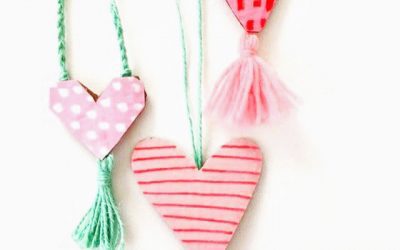 Collares de corazones de San Valentín para niños