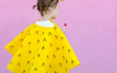 Disfraces infantiles de fruta: piña y manzana