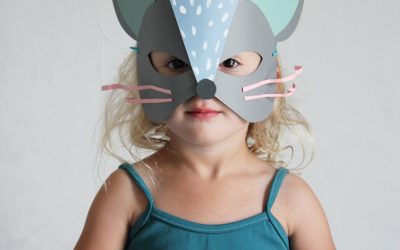 Máscaras de ratón y gato DIY con cartulinas de colores
