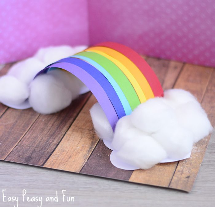 Nube de arco iris 3D: manualidades infantiles con papel