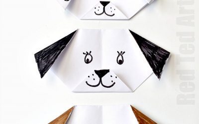 Perrito de origami: manualidades con papel para niños