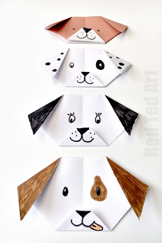Perrito de origami manualidades con papel para niños Fiestas y Cumples
