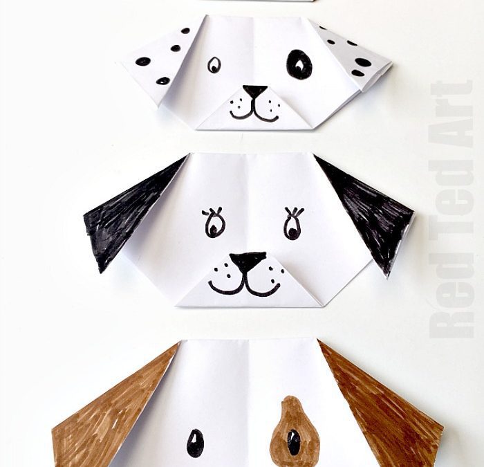 Perrito de origami: manualidades con papel para niños