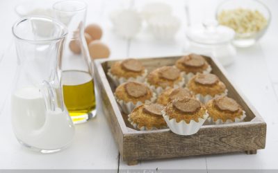 Magdalenas de chocolate blanco para fiestas infantiles