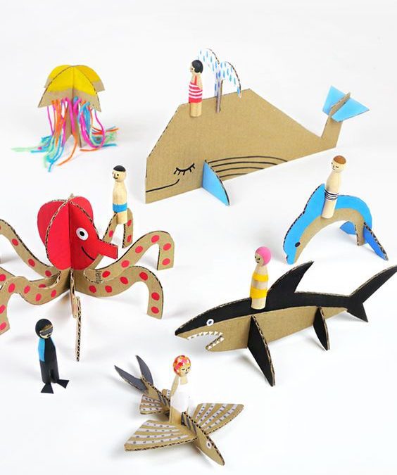 Criaturas de cartón: manualidades con niños