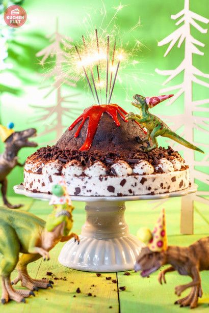 Ideas de tartas de chocolate de dinosaurio