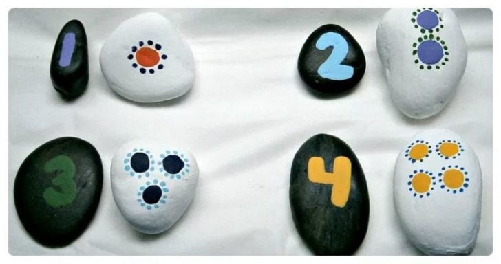 Matemáticas fáciles para niños con piedras pintadas | Fiestas y Cumples